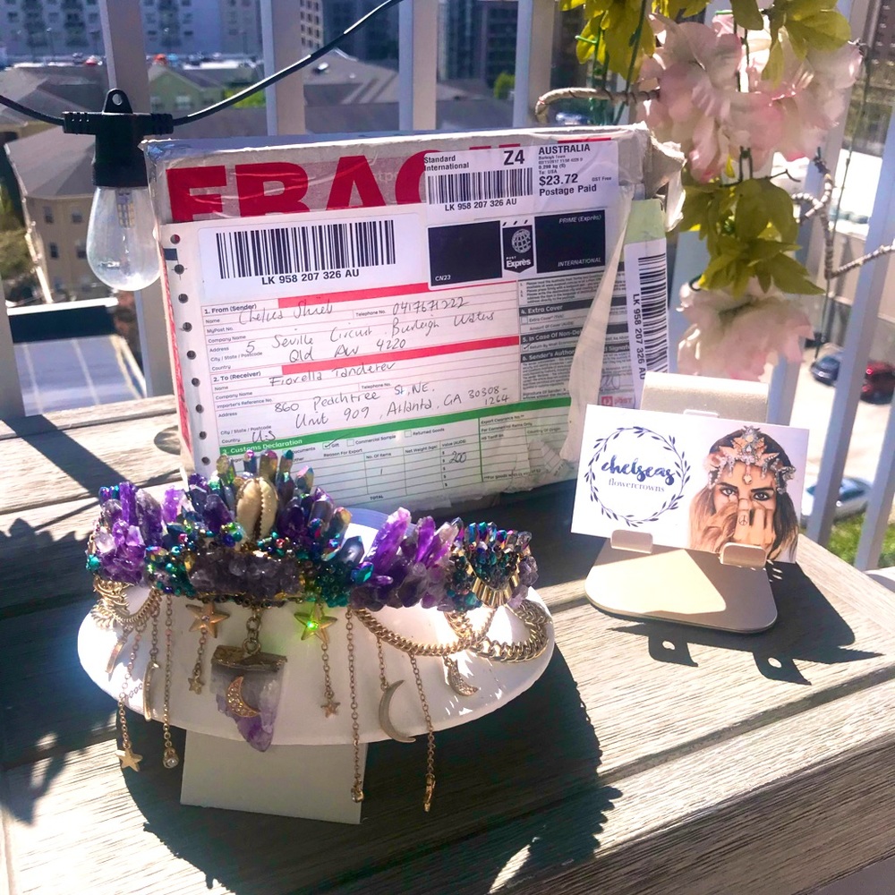 Chelsea’s Flower Crowns Original, One of a Kind, New, Never Worn Amethyst Crown!
